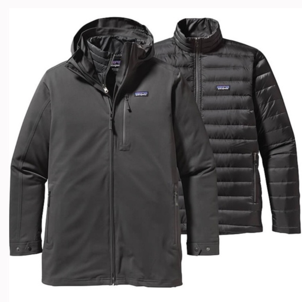 NWOT Patagonia Tres 3 In 1 Parka Ski Snowboard Coat Jacket Grey Size XL - Picture 2 of 11
